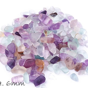 50 pieces of tumbled fluorite nuggets, Ø approx. 6 mm