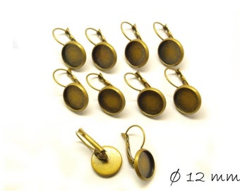 Bronze leverbacks for 12 mm cabochons