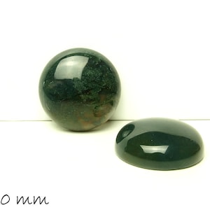 2 pcs gemstone cabochons, moss agate, 20 mm