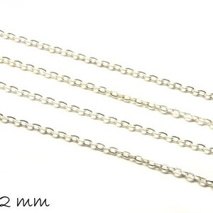 0,90 EUR/meter - 5 m länkkedja silver, fin, 3 x 2 mm