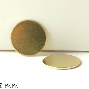 6 Stk runde Messing Stempel Plättchen golden Ø 18 mm ohne Loch