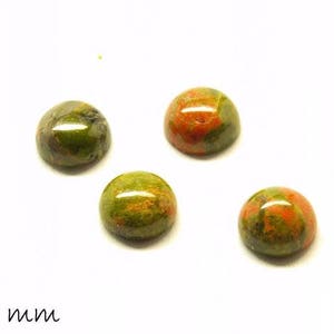 2 pcs Gemstone Cabochons, Unakite Stone, 8 mm