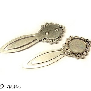 Bookmark antique silver Cabochon socket 20 mm vintage