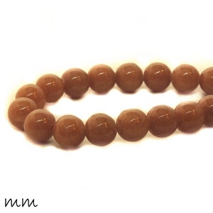 Mashan jade beads brown, Ø 6 mm