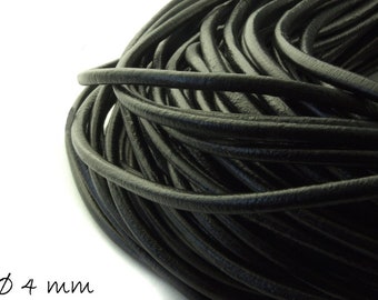 1,90EUR/metro - cinturino in pelle da 2 m nero, Ø 4 mm