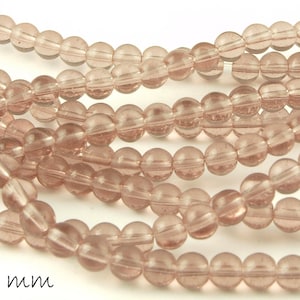 100 pcs glass beads crystal clear brown, 4 mm