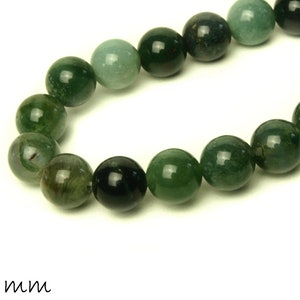 Gemstone beads moss agate, colorful x 8 mm