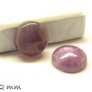 Gemstone Cabochons, Amethyst, 12 mm