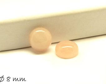 Edelstein Cabochons, Rosenquarz, 8 mm