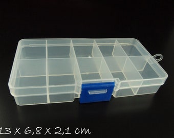 Sorting box with 10 compartments 13 x 6.8 x 2.1 cm