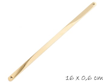 2 pcs. Bracelet blanks with embossed triangle for stamping and engraving, stainless steel, gold 16 x 0.6 cm