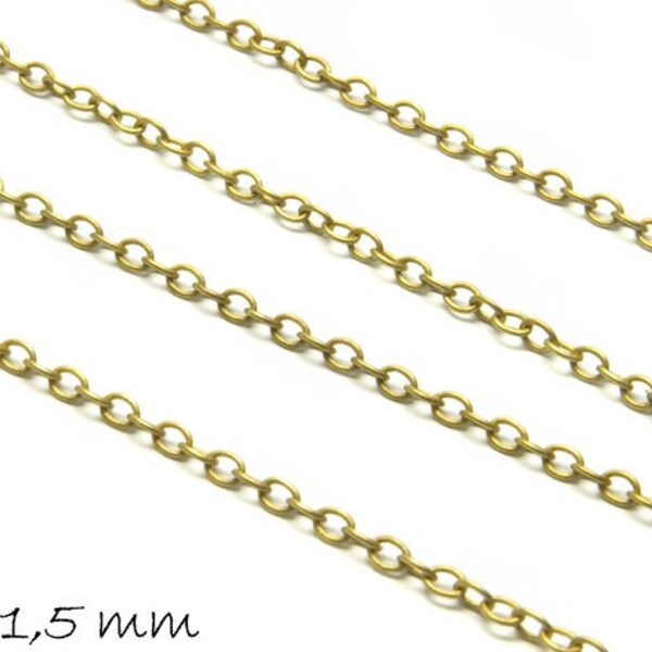 0,86EUR/m - 5 m Gliederkette bronze, fein, 2 x 1,5 mm