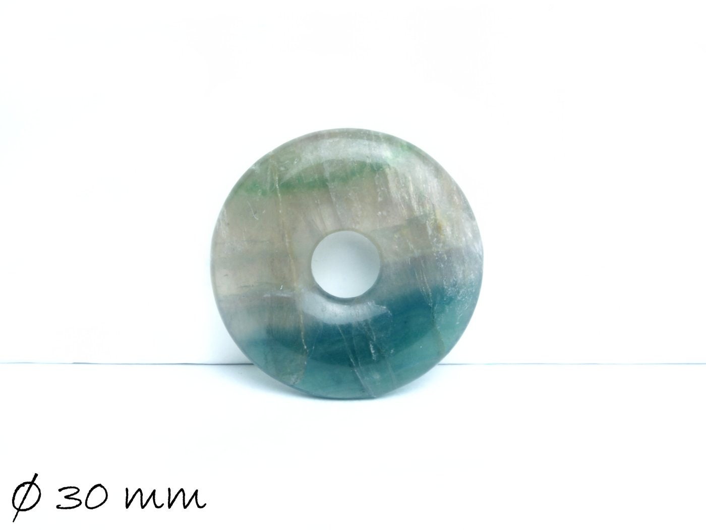 Ciambella In Fluorite Multicolore Pi 30mm - Collane Con Ciondolo - Foto 2