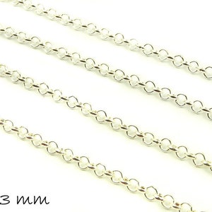0,90 EUR/meter - 5 m länkkedja silver, fin, 3 x 3 mm