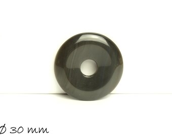 1 stk. donut pendant gemstone agate Ø 30 mm, black