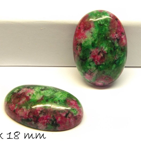 1 pc cabochon, ruby zoisite, 25 x 18 mm