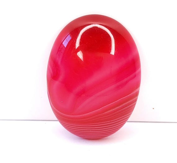 Cabochon Bombé En Agate Zonée Naturelle - 40x30 Mm - Pierre Véritable N°2 - Neuf Sans Emballage
