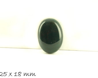 Edelsteincabochon Cabochon, oval, Moos Achat, 25 x 18 mm