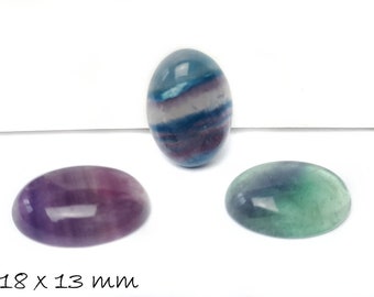 Gemstone Cabochons Rainbow Fluorite, 18 x 13 mm