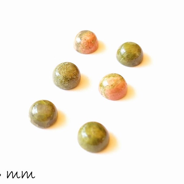 Edelstein Cabochons, Unakite, Ø 6 mm