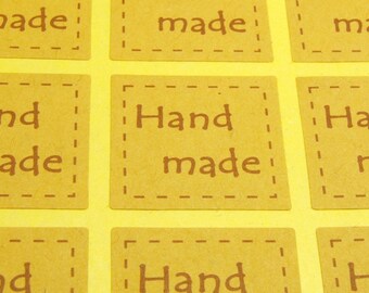 20 PCs handmade sticker sticker Hand made 2.5 x 2.5 cm