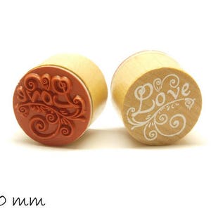1 Stk Stempel " Love " Gummistempel Ø 30mm rund
