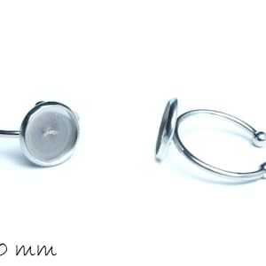 Stainless steel ring blanks 17 mm silver with 10 mm cabochon setting