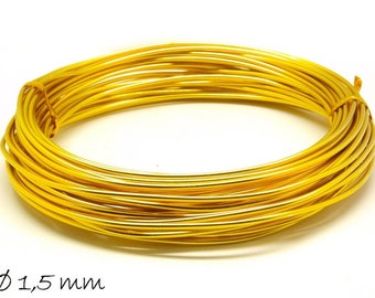 0,48EUR/meter - 6 m aluminium wire, aluminium wire, gold, soft, 1,5 mm