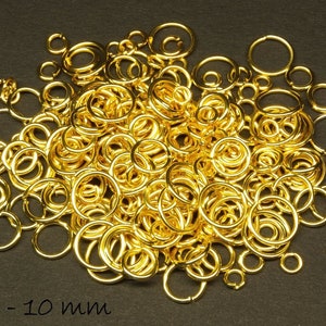 0,06EUR/g - 25 g ringetjes (120 - 150 stuks), goud 4 - 10 mm