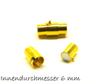 2 pcs magnetic closures, Golden, 18 x 8 mm