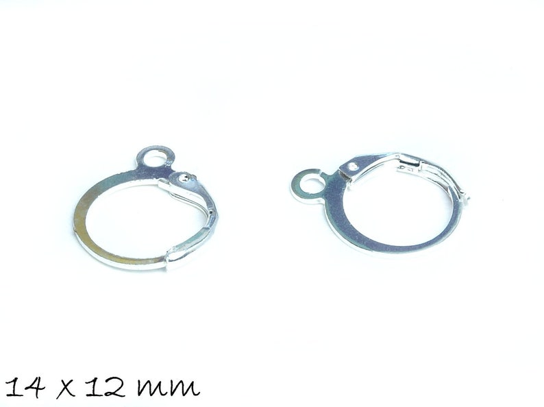 Runde Klappbrisuren 14 x 12 mm Ohrhaken Ohrringe in silber Bild 1