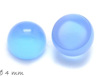 Edelstein Cabochons, blauer Achat, 4 mm