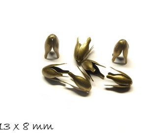 10 Stk filigrane Perlenkappen Tulpe bronze 12  x 10 mm