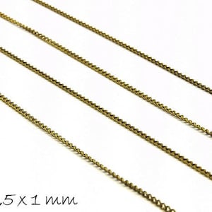0.90EUR/meter - 5 m link chain bronze, fine, 1.5 x 1 mm