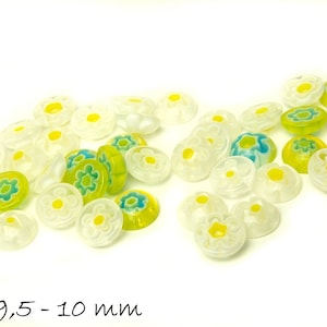 Millefiori glass cabochons, round, mix, Ø 9.5 - 10 mm