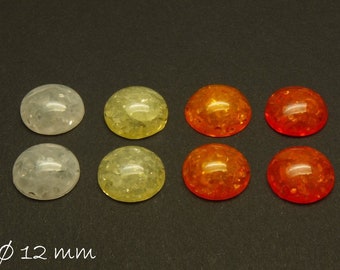 8 runde Resin Cabochons gecrackelt 12 mm Mix 2