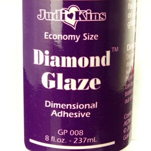 Adhesive, Judikins Diamond Glaze Clear Dimensional Glass-Like 8 Ounce Bottle