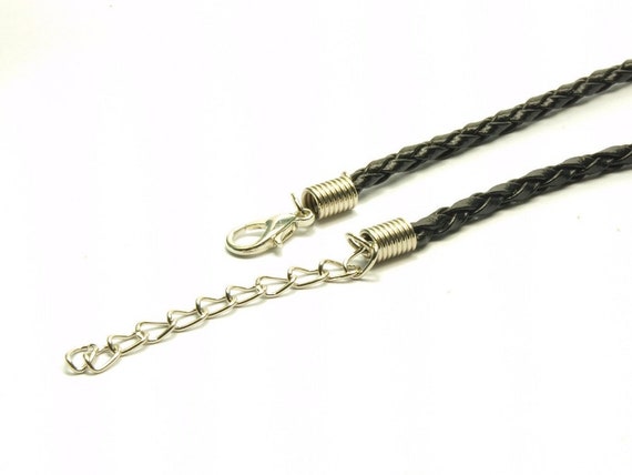 Jadive 3 Collane in Pelle Intrecciata Catena di Cuoio Collana da Uomo Cordoncino con Chiusura in Acciaio Inossidabile con Borsa di Velluto per Regalo Gioielli Compleanno