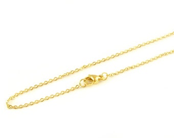 Finished link chain stainless steel, gold, 45 cm long, diameter 1.5 mm