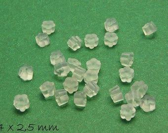 Ohrmutter für Ohrstecker, Stopper, Plastik, 4x2.5 mm Blume