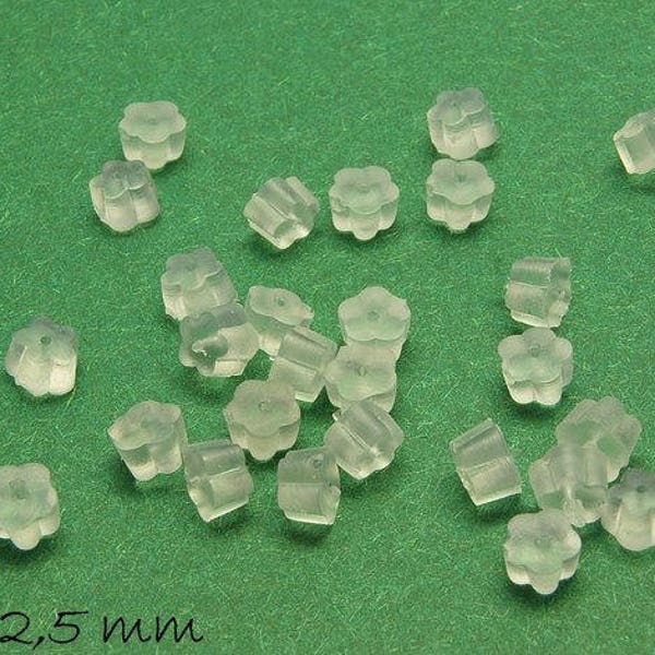 Ohrmutter für Ohrstecker, Stopper, Plastik, 4x2.5 mm Blume