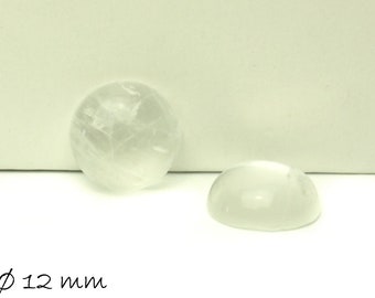 Edelstein Cabochons, Quarz Kristall, Ø 12 mm