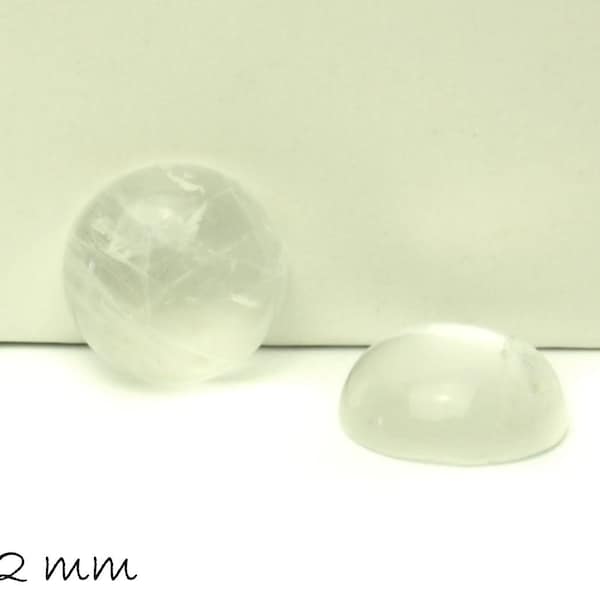 Edelstein Cabochons, Quarz Kristall, Ø 12 mm