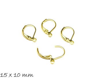 Brisures plegables de alta calidad oro 10 x 15 mm pendientes pendientes