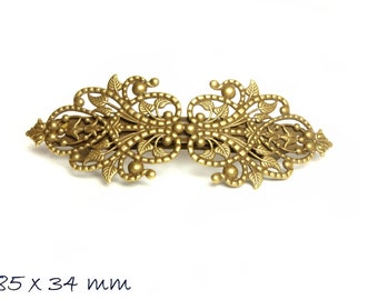 Hair clip with ornament decoration, bronze, 85 x 34 mm
