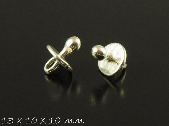 pendant pacifier antique silver 13 x 10 mm