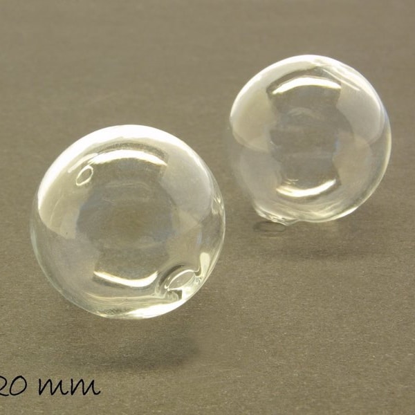 Glasperlen Perlen hohl transparent 20 mm