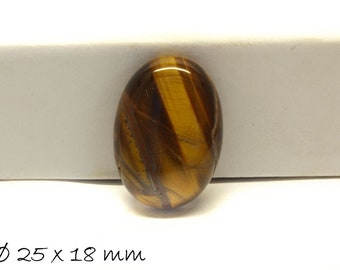 1 Stk ovaler Cabochon, Tigerauge, 25 x 18 mm