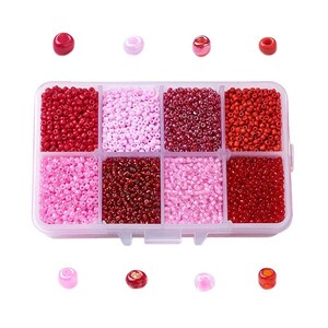 1 scatola di perline mix rosa Ø 2 mm