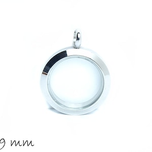 Screw medallion silver glass stainless steel, diameter of glass pane: 19 mm